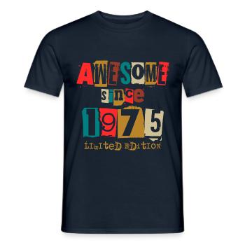 Vintage 1975- 45e anniversaire présent 45 ans - T-shirt homme - marine - Devant - AI Model Male 178 light (178cm)