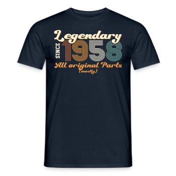 Cadeau original vintage 1958 64ème anniversaire - T-shirt homme - marine - Devant - AI Model Male 178 light (178cm)