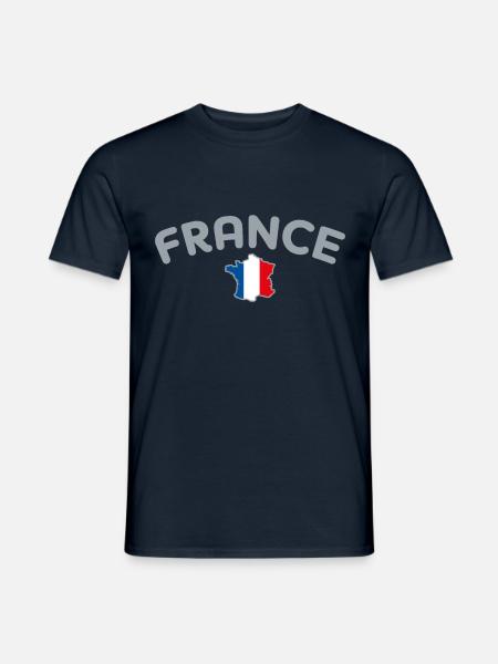 France Carte de France en bleu blanc rouge G - T-shirt homme - marine