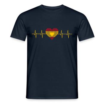 Spain Herzen Herz Herzschlag - Männer T-Shirt - Navy - Vorne - AI Model Male 178 light (178cm)
