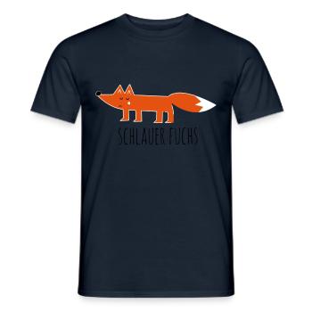 sly fox cunning fox comic funny sayings - Men's T-Shirt - navy - Front - AI Model Male 178 light (178cm)