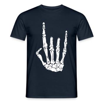 Squelette Rock Heavy Metal Hand - T-shirt homme - marine - Devant - AI Model Male 178 light (178cm)