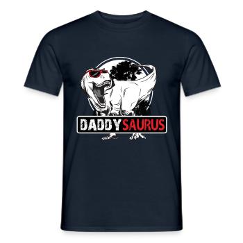 Papasaurus for every dad for Father's Day T-Rex - Men's T-Shirt - navy - Front - AI Model Male 178 light (178cm)