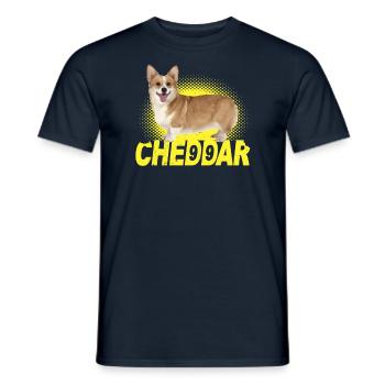 Cheddar Corgi Dog Brooklyn Nine Nine B99 TShirt - Männer T-Shirt - Navy - Vorne - AI Model Male 178 light (178cm)