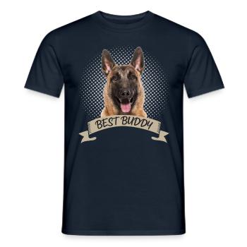 Malinois Belgischer Schäferhund - Männer T-Shirt - Navy - Vorne - AI Model Male 178 light (178cm)