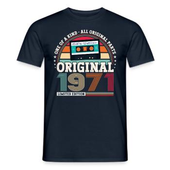 Septembre Né 1971 51ème anniversaire Cadeau - T-shirt homme - marine - Devant - AI Model Male 178 light (178cm)