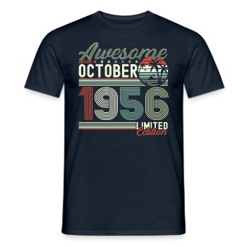 Awesome Oktober 1956 66. Geburtstag Geschenk - Männer T-Shirt - Navy - Vorne - AI Model Male 178 light (178cm)