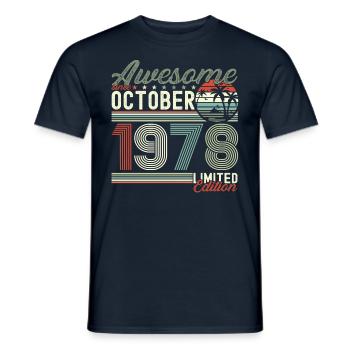 Awesome Oktober 1978 44. Geburtstag Geschenk - Männer T-Shirt - Navy - Vorne - AI Model Male 178 light (178cm)