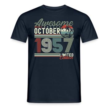 Awesome Oktober 1957 65. Geburtstag Geschenk - Männer T-Shirt - Navy - Vorne - AI Model Male 178 light (178cm)