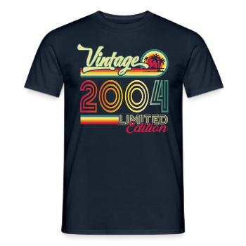 Original vintage 2004 18th birthday gift - Men's T-Shirt - navy - Front - AI Model Male 178 light (178cm)