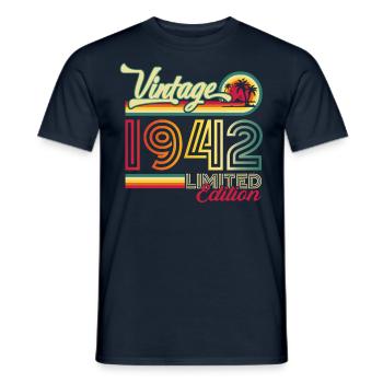 Original vintage 1942 80th birthday gift - Men's T-Shirt - navy - Front - AI Model Male 178 light (178cm)