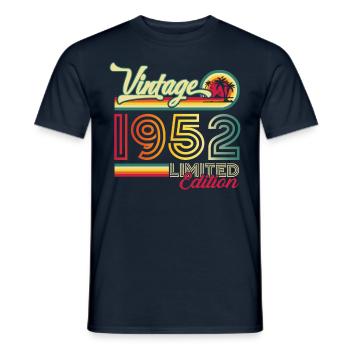 Original vintage 1952 70th birthday gift - Men's T-Shirt - navy - Front - AI Model Male 178 light (178cm)