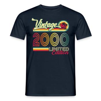 Original vintage 2000 22nd birthday gift - Men's T-Shirt - navy - Front - AI Model Male 178 light (178cm)