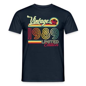 Original vintage 1989 33rd birthday gift - Men's T-Shirt - navy - Front - AI Model Male 178 light (178cm)