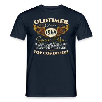 Oldtimer October 1968 54th birthday gift - Men's T-Shirt - navy - Front - AI Model Male 178 light (178cm)