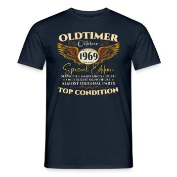 Oldtimer October 1969 53rd birthday gift - Men's T-Shirt - navy - Front - AI Model Male 178 light (178cm)
