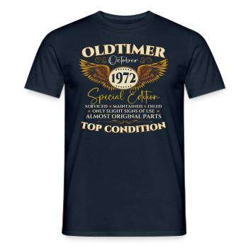 Oldtimer Octobre 1972 cadeau de 50e anniversaire - T-shirt homme - marine - Devant - AI Model Male 178 light (178cm)