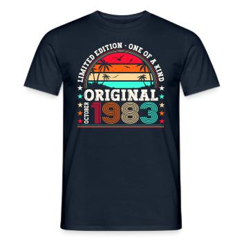 Original Octobre 1983 39th Birthday Gift Cool - T-shirt homme - marine - Devant - AI Model Male 178 light (178cm)