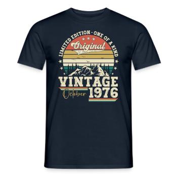Original October 1976 46th Birthday Gift Cool - Men's T-Shirt - navy - Front - AI Model Male 178 light (178cm)