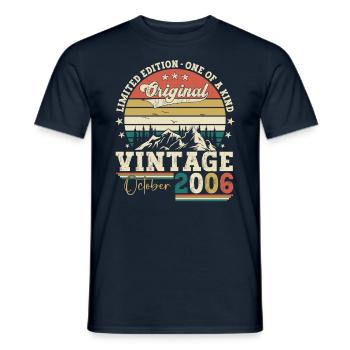Original October 2006 16th Birthday Gift Cool - Men's T-Shirt - navy - Front - AI Model Male 178 light (178cm)