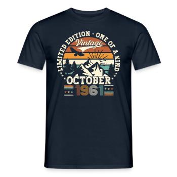 Original October 1961 61st Birthday Gift Cool - Men's T-Shirt - navy - Front - AI Model Male 178 light (178cm)