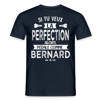 bernard si tu veux la perfection à vélo cycliste - T-shirt homme - marine - Devant - AI Model Male 178 light (178cm)
