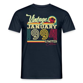 Né le 29 janvier 1994 Gift Man - T-shirt homme - marine - Devant - AI Model Male 178 light (178cm)