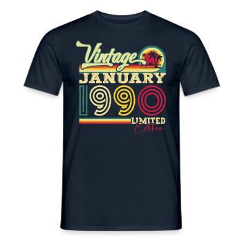 Né le 33 janvier 1990 Homme cadeau - T-shirt homme - marine - Devant - AI Model Male 178 light (178cm)