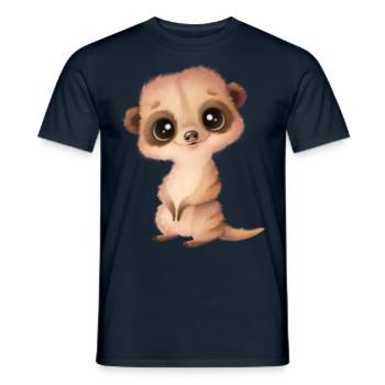 Suricate mignon avec des yeux - T-shirt homme - marine - Devant - AI Model Male 178 light (178cm)