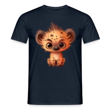 Süße Baby-Hyäne mit Glubschaugen - Männer T-Shirt - Navy - Vorne - AI Model Male 178 light (178cm)