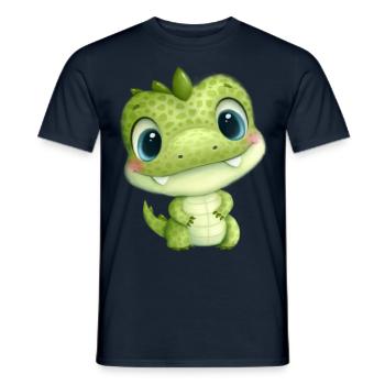 Mignon bébé crocodile avec des yeux - T-shirt homme - marine - Devant - AI Model Male 178 light (178cm)