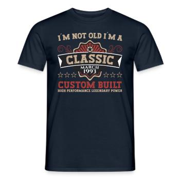 30e anniversaire homme Mars Né 1993 Classique - T-shirt homme - marine - Devant - AI Model Male 178 light (178cm)