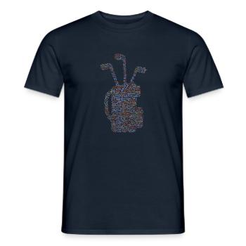 Tee graphique de golf avec conception de motifs de mots. - T-shirt homme - marine - Devant - AI Model Male 178 light (178cm)
