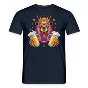 11 Bear King Crown Two Mass Beer Beer Mugs Cheers - Men's T-Shirt - navy - Front - AI Model Male 178 light (178cm)