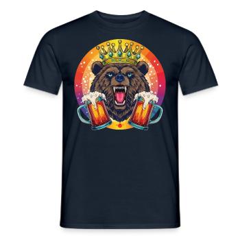 12 Bear with Two Litres of Beer Mugs Beer Mugs Cheers - Men's T-Shirt - navy - Front - AI Model Male 178 light (178cm)