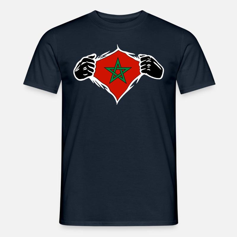 Drapeau du Maroc en force - T-shirt homme - marine