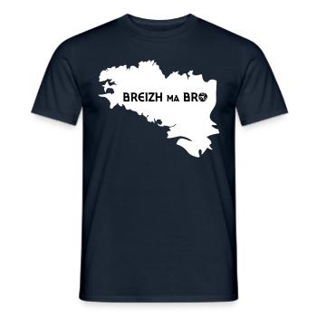 BREIZH MA BRO - Männer T-Shirt - Navy - Vorne - AI Model Male 178 light (178cm)