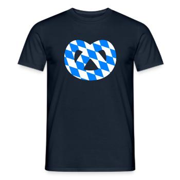 Breze bretzel bavière drapeau motif de motif de bannière - T-shirt homme - marine - Devant - AI Model Male 178 light (178cm)