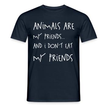 Les animaux sont mes amis - T-shirt homme - marine - Devant - AI Model Male 178 light (178cm)