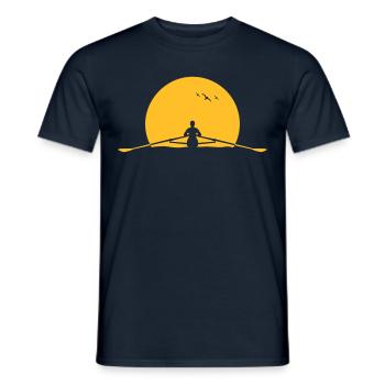 Rowing sunset rower rowing skulls - Men's T-Shirt - navy - Front - AI Model Male 178 light (178cm)