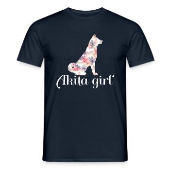Akita Lovers,Akita Girl, New Akita Lovers Gift - Men's T-Shirt - navy - Front - AI Model Male 178 light (178cm)