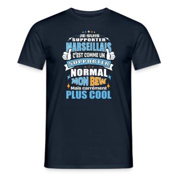 Supporter Marseillais Mon Bew - T-shirt homme - marine - Devant - AI Model Male 178 light (178cm)