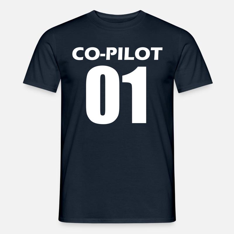 Co-Pilot Partnerlook Geschenk - Männer T-Shirt - Navy