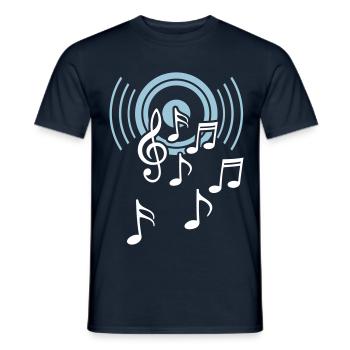 happy music sound waves - Men's T-Shirt - navy - Front - AI Model Male 178 light (178cm)