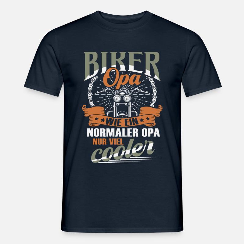 Biker Opa Motorrad Motorradfahrer Geschenk - Männer T-Shirt - Navy