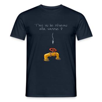 T'as vu le niveau de la vanne - foncé - T-shirt homme - marine - Devant - AI Model Male 178 light (178cm)
