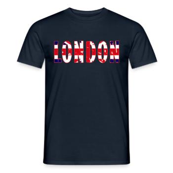 Londres Royaume-Uni Grande-Bretagne Angleterre Royaume-Uni GB - T-shirt homme - marine - Devant - AI Model Male 178 light (178cm)