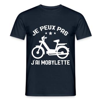 Je Peux Pas J'ai Mobylette Cadeau - T-shirt homme - marine - Devant - AI Model Male 178 light (178cm)