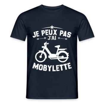 Je Peux Pas J'ai Mobylette Cadeau - T-shirt homme - marine - Devant - AI Model Male 178 light (178cm)