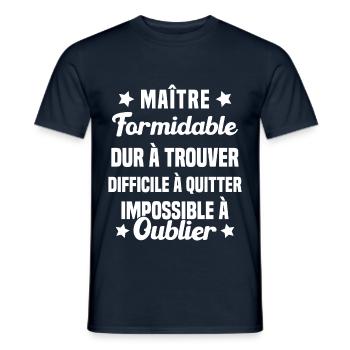 Maître Formidable Idée Cadeau Maître D'école - T-shirt homme - marine - Devant - AI Model Male 178 light (178cm)